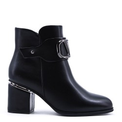 Faux leather ankle boot