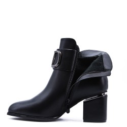 Faux leather ankle boot