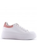 Women's faux leather lace up sneaker