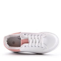 Women's faux leather lace up sneaker