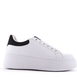 Women's faux leather lace up sneaker