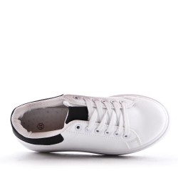 Women's faux leather lace up sneaker