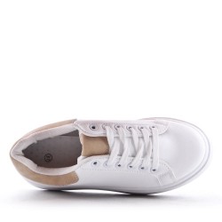 Women's faux leather lace up sneaker