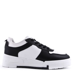 Women's faux leather lace up sneaker