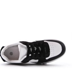 Women's faux leather lace up sneaker