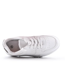 Women's faux leather lace up sneaker