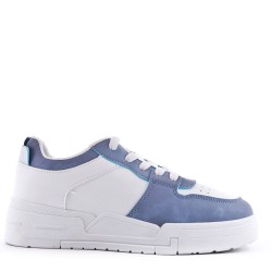 Women's faux leather lace up sneaker