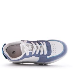 Women's faux leather lace up sneaker