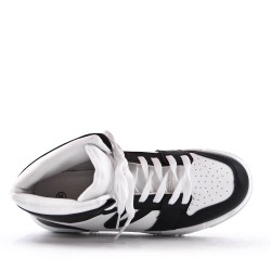 Women's faux leather lace up sneaker