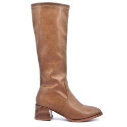 Faux leather ankle boot