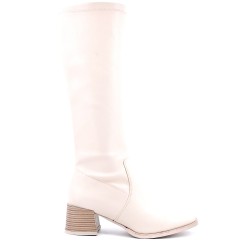 Faux leather ankle boot