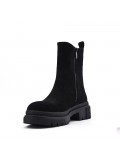 Mixed-material ankle boot