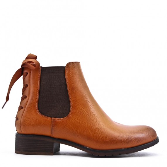 Faux leather ankle boot