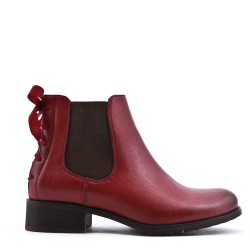 Faux leather ankle boot