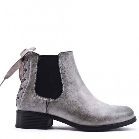 Faux leather ankle boot