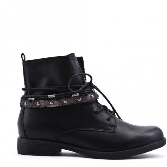 Faux leather ankle boot