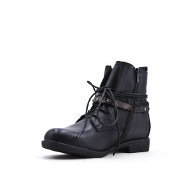 Faux leather ankle boot