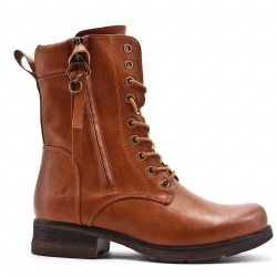 Faux leather ankle boot