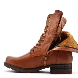 Faux leather ankle boot