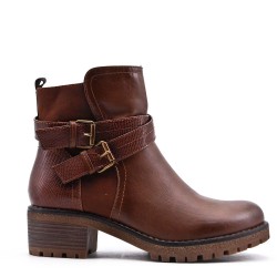 Faux leather ankle boot