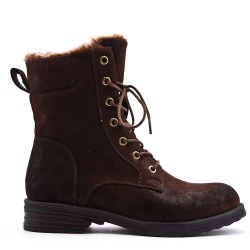 Faux leather ankle boot