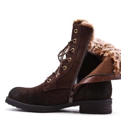 Faux leather ankle boot