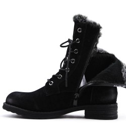 Faux leather ankle boot