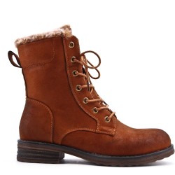 Faux leather ankle boot