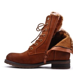 Faux leather ankle boot