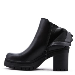 Faux leather ankle boot