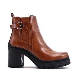 Faux leather ankle boot