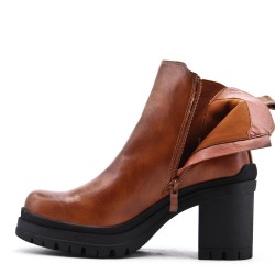Faux leather ankle boot