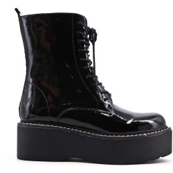 Faux leather ankle boot