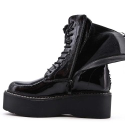 Faux leather ankle boot