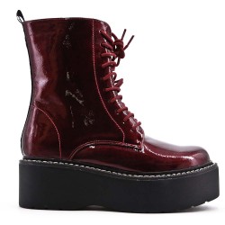 Faux leather ankle boot