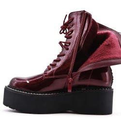 Faux leather ankle boot