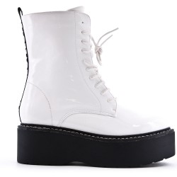 Faux leather ankle boot