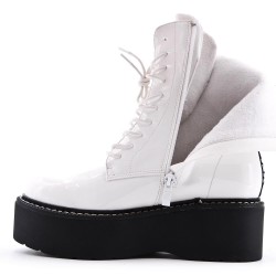 Faux leather ankle boot