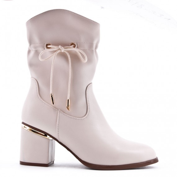 Faux leather ankle boot