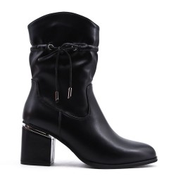 Faux leather ankle boot