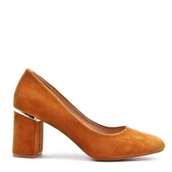 Faux suede women's heeled pumps