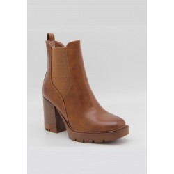 Faux leather ankle boot