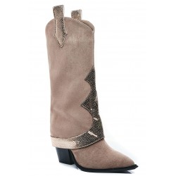 Faux suede boot