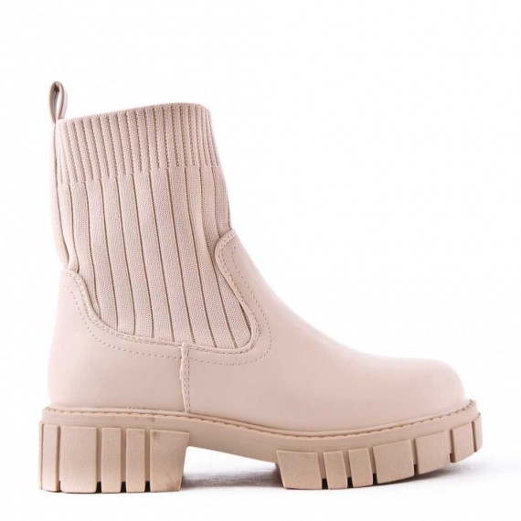 Children's ankle boot in mixed materials