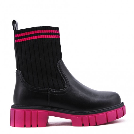 Children's ankle boot in mixed materials