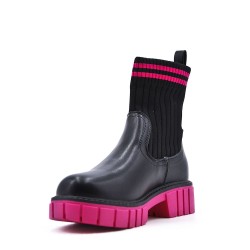 Children's ankle boot in mixed materials