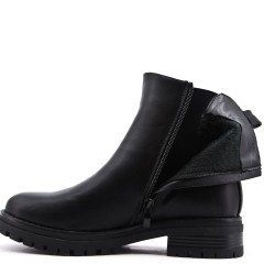 Faux leather ankle boot