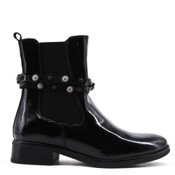 Faux leather ankle boot