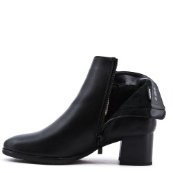 Faux leather ankle boot