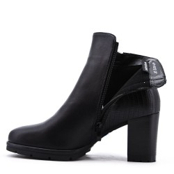 Faux leather ankle boot